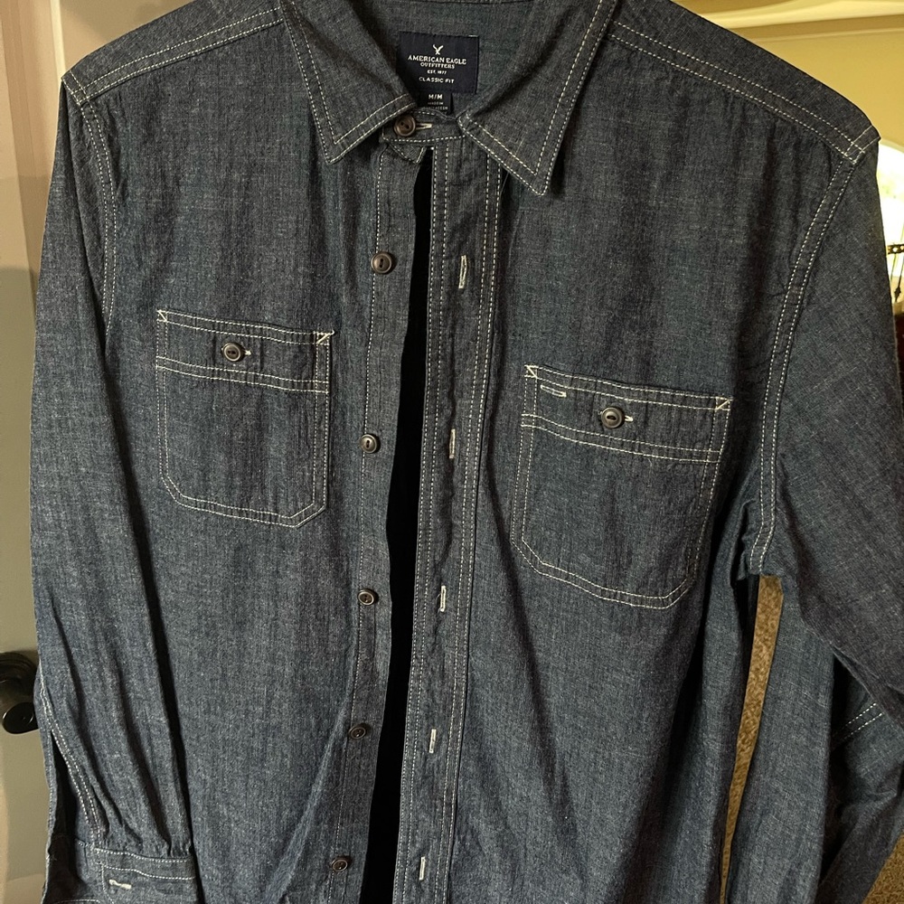 American eagle button up top